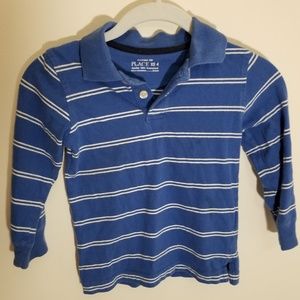 Children's Place Striped Polo, Blue/White XS 4